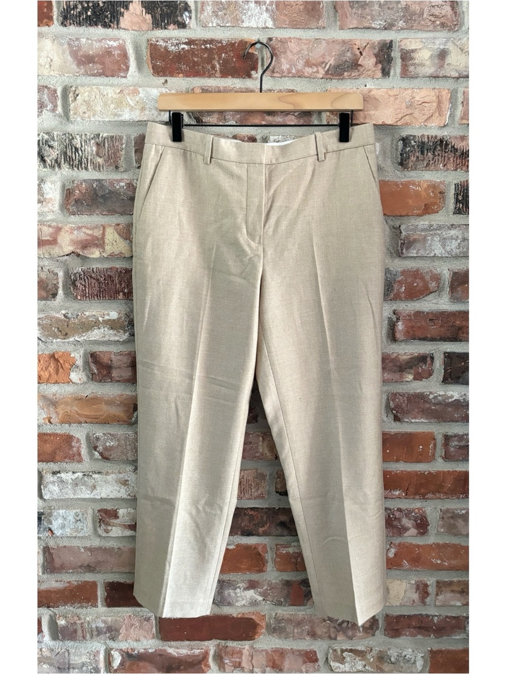 Theory Tan Wool Flannel Tailor Trouser Ankle Pants, 10